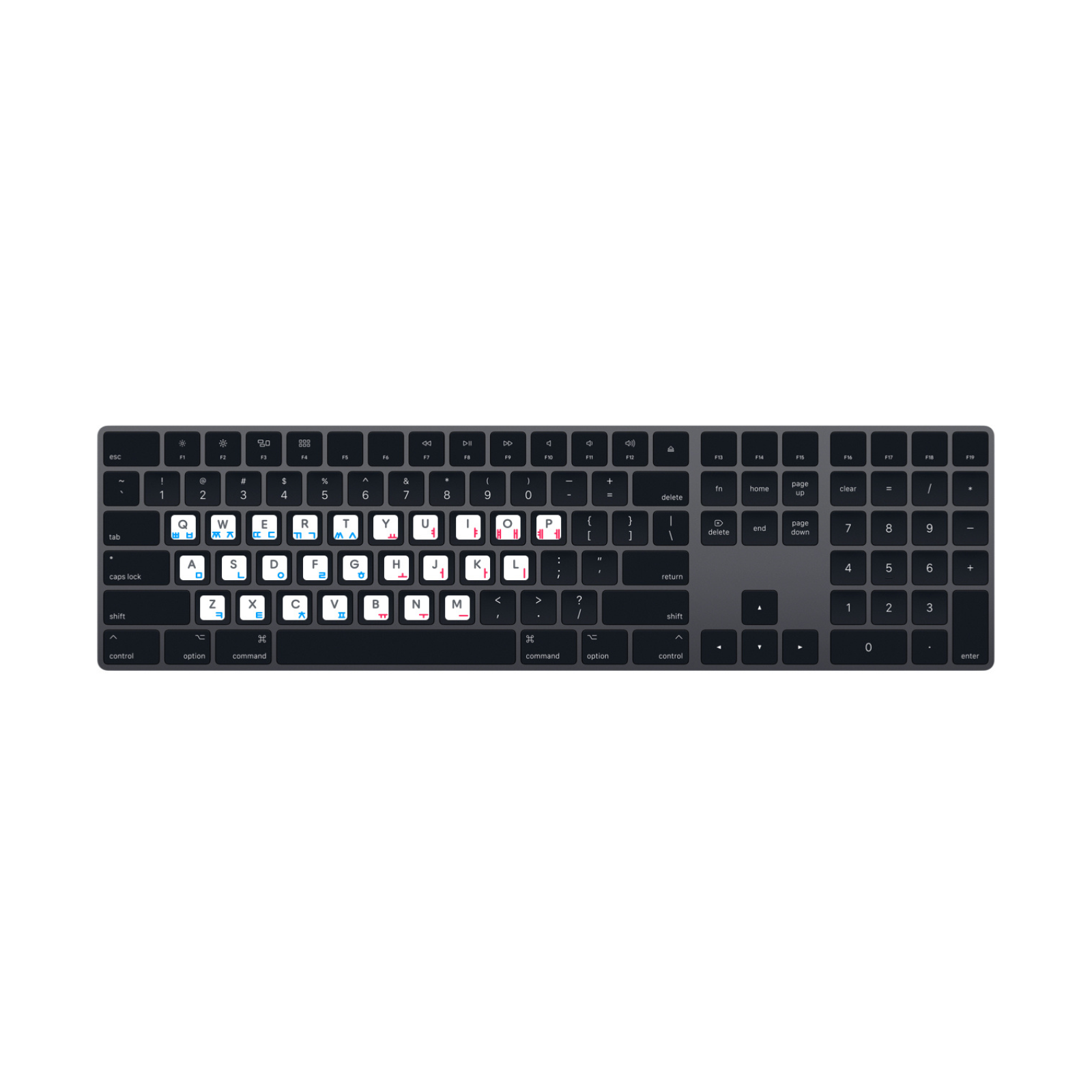 Set de etiquetas para teclado Español - Coreano (2x)