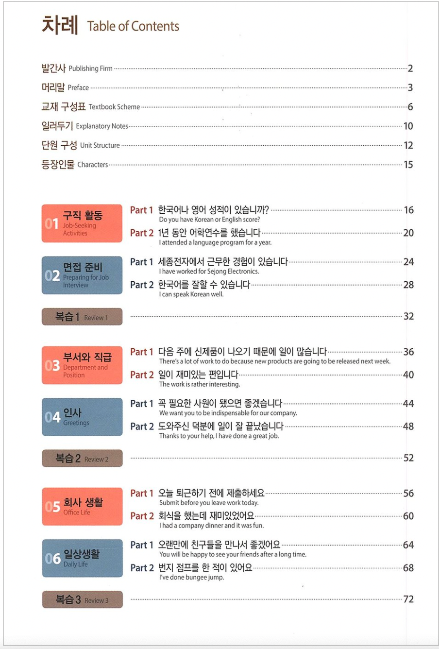 비지니스 한국어 1,2 Coreano avanzado para negocios.