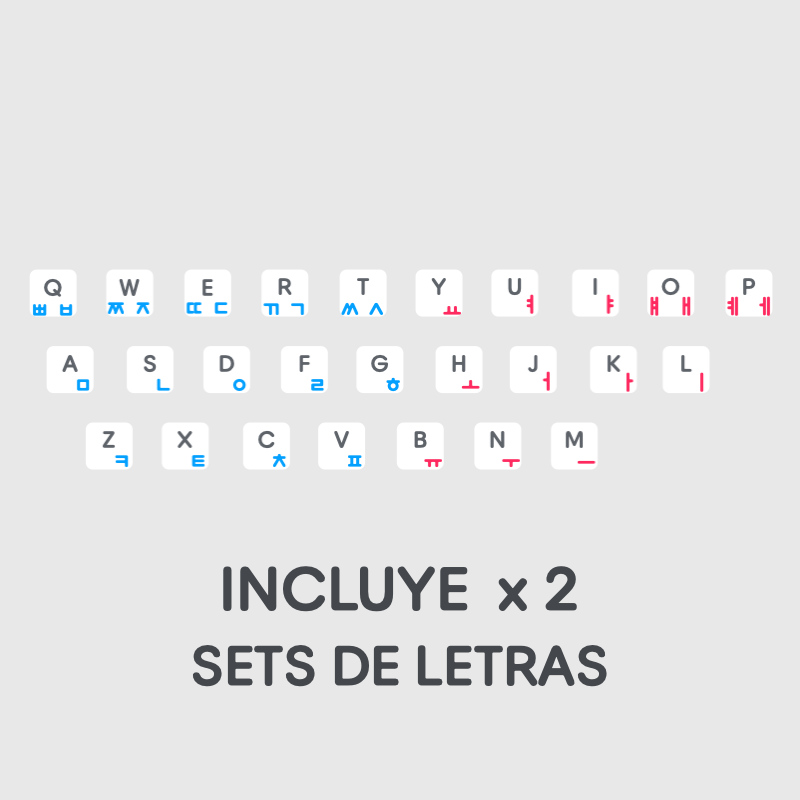 Set de etiquetas para teclado Español - Coreano (2x)