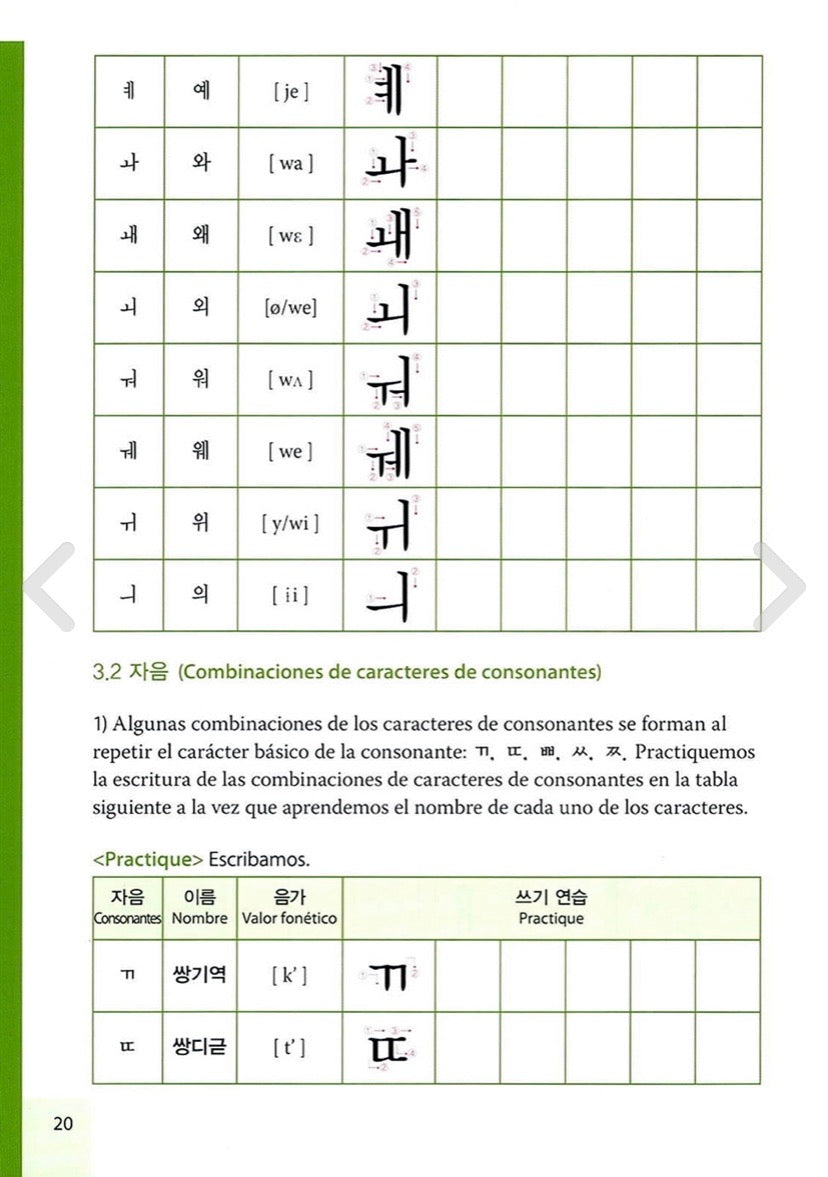 Escritura en Coreano - Nivel básico en español