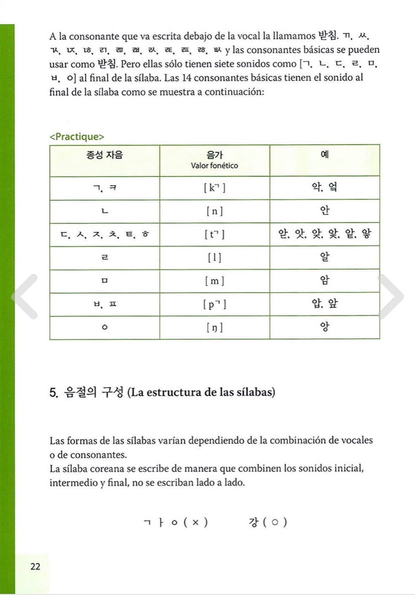 Escritura en Coreano - Nivel básico en español